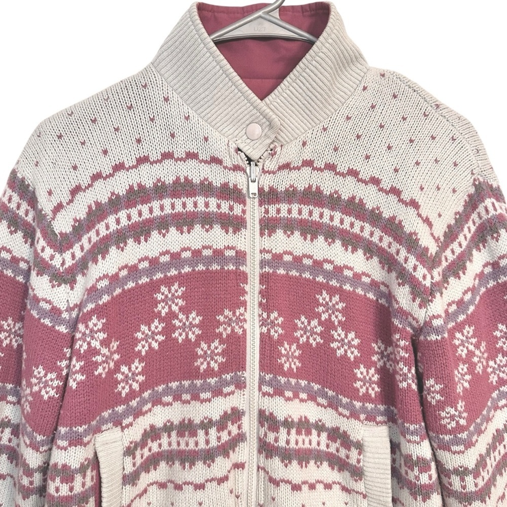 R.O.C. Vintage Fair Isle Reversible Sweater Jacket M - Picture 3 of 11
